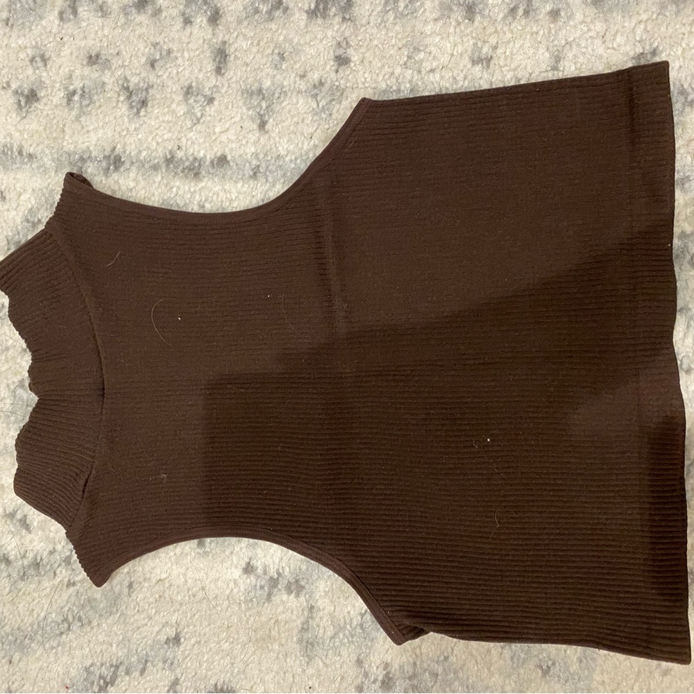 Ribbed high neck tank top